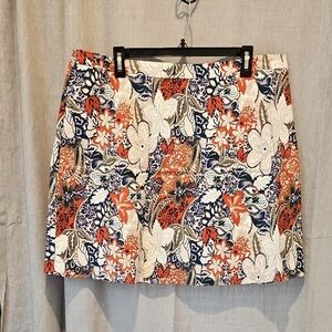 Margaret M (Stitch Fix) Red and Blue Floral Pencil Style Skirt